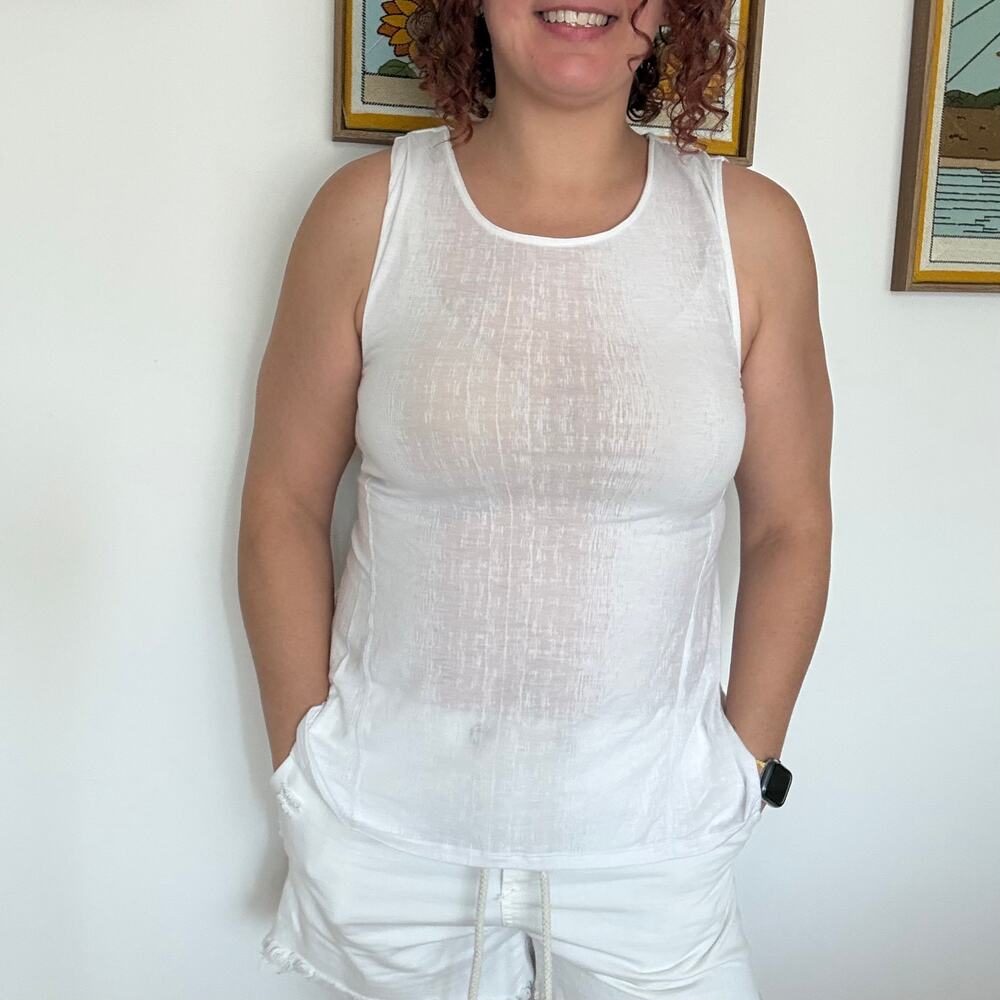 Lululemon white athletic tank top Small